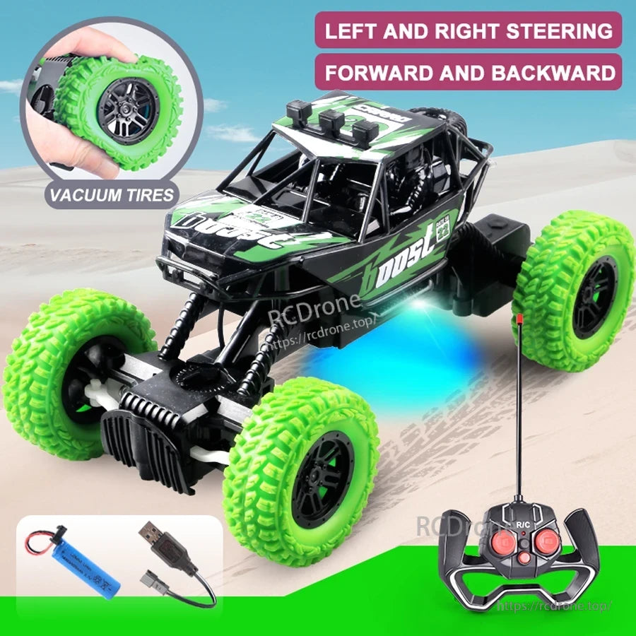 RC Car with Vacuum Tires, Remote Control, LED Lights