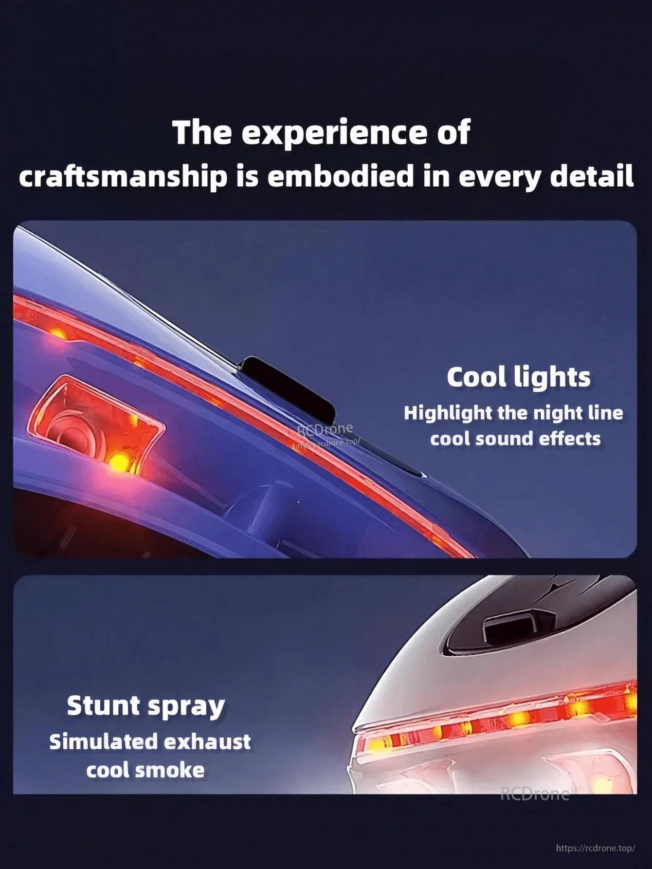 RC Car, Cool lights, sound, spray, and smoke effects.