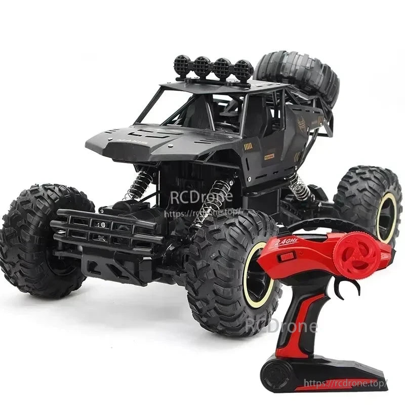 RC Off-Road Truck 1/12 4WD Alloy Climbing Car, A high-speed 1/12 scale 4WD RC monster truck with dual motors, alloy chassis, 2.4GHz remote, and 45° climbing ability.