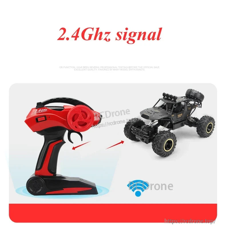 RC Off-Road Truck 1/12 4WD Alloy Climbing Car, 2.4GHz remote control for 1/12 scale 4WD alloy off-road truck with strong climbing ability and quality testing.