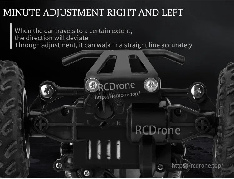 RC Off-Road Truck 1/12 4WD Alloy Climbing Car, RC truck allows minute left-right adjustment for straight-line accuracy.