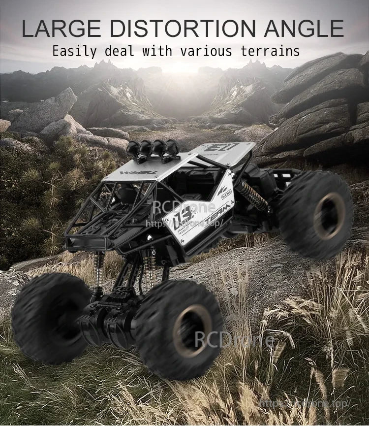 RC Off-Road Truck 1/12 4WD Alloy Climbing Car, Large distortion angle, 1/12 scale 4WD alloy off-road truck for various terrains.
