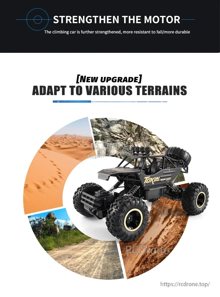 RC Off-Road Truck 1/12 4WD Alloy Climbing Car, Strengthened motor, upgraded for various terrains, durable off-road RC truck.