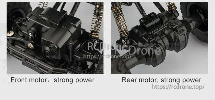 RC Off-Road Truck 1/12 4WD Alloy Climbing Car, Front and rear motors, strong power for off-road performance