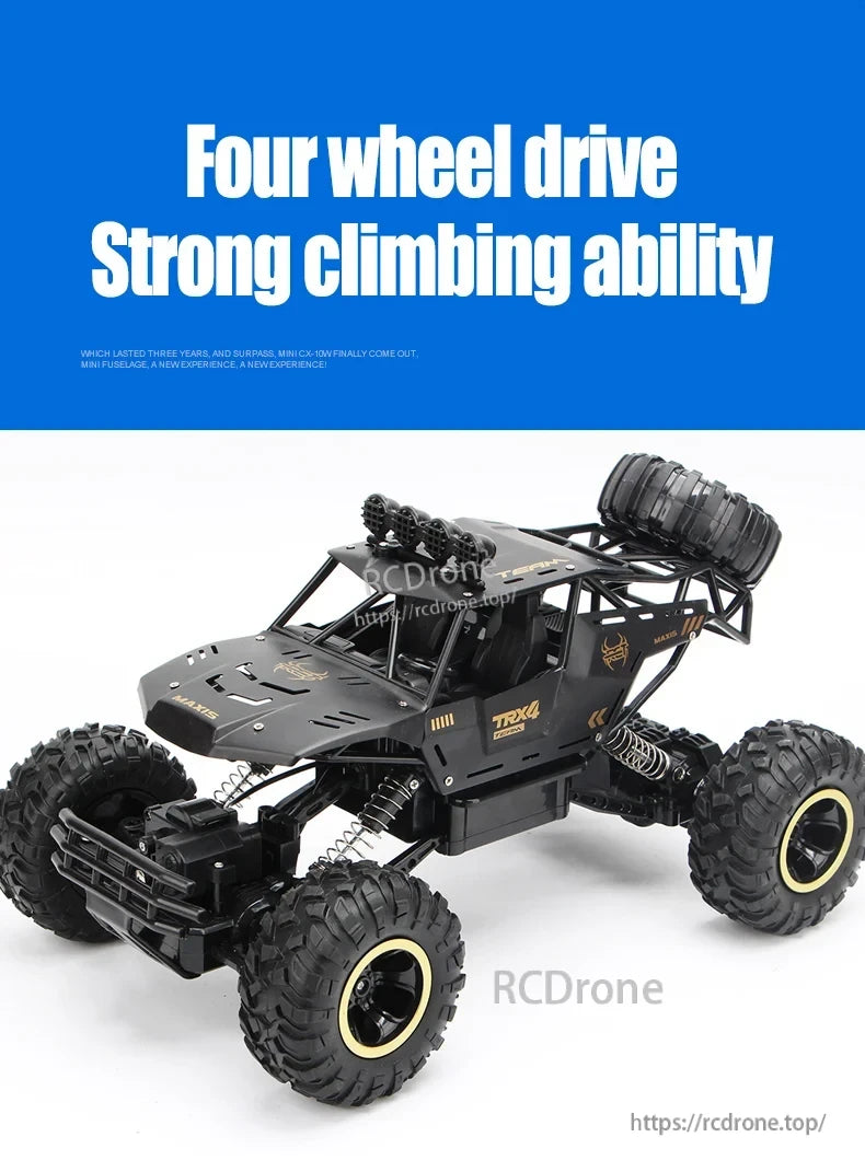 RC Off-Road Truck 1/12 4WD Alloy Climbing Car, The TRX4 MAXIS TEAM drone features four-wheel drive, strong climbing ability, and a compact design for a new experience.