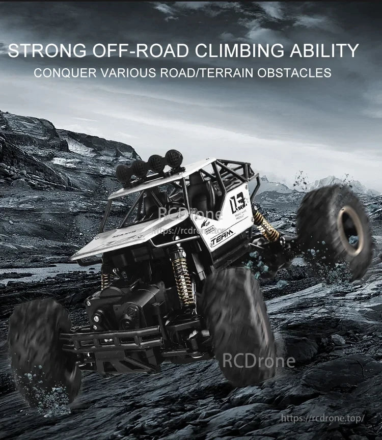 RC Off-Road Truck 1/12 4WD Alloy Climbing Car, Strong off-road climbing RC truck, 1/12 scale, 4WD alloy model