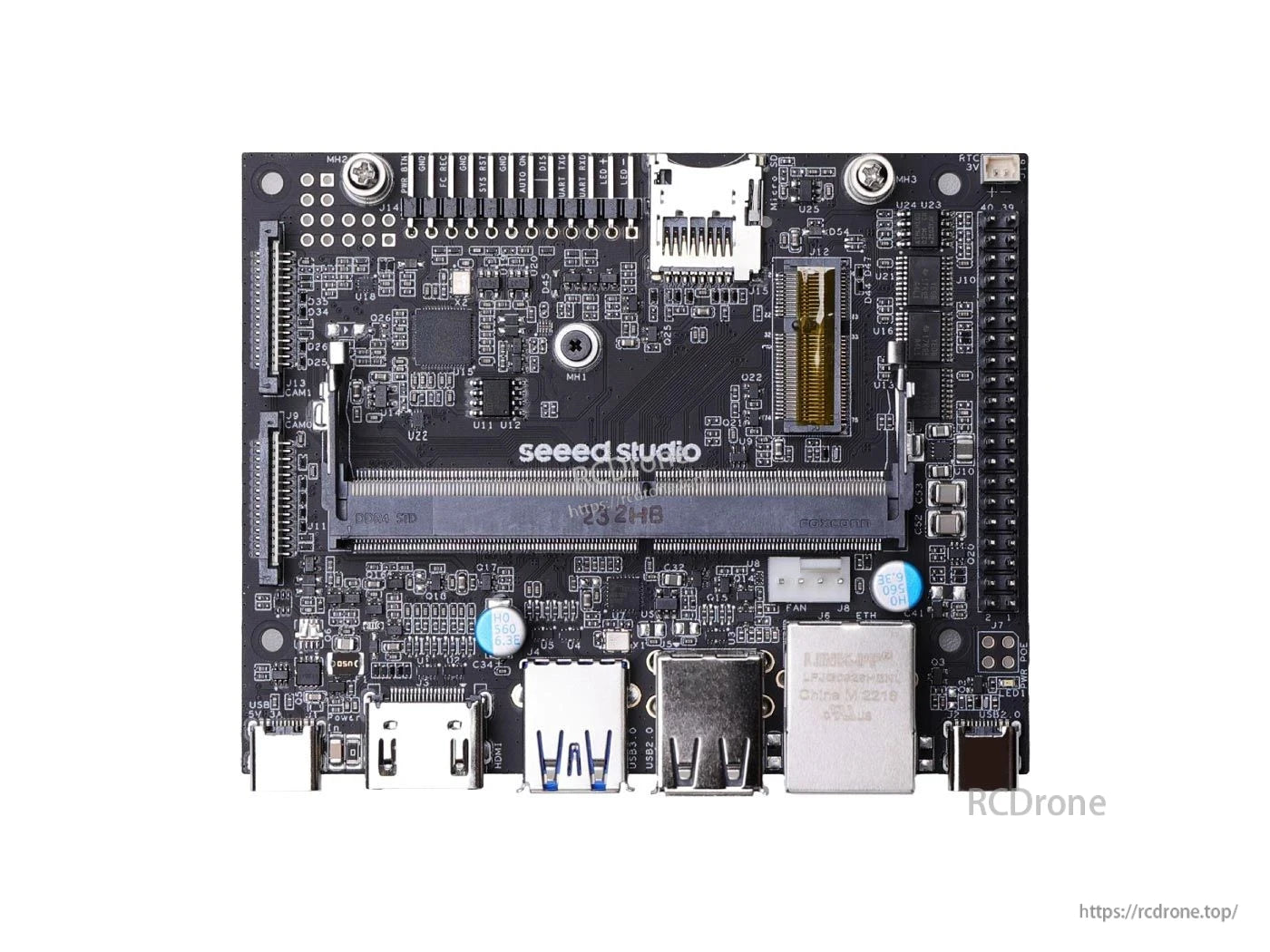 reComputer J101 Mini Extension Board for Jetson Nano – HDMI 2.0, GbE, USB 3.0/2.0, 2x CSI, M.2 Key E, microSD, 5V/3A