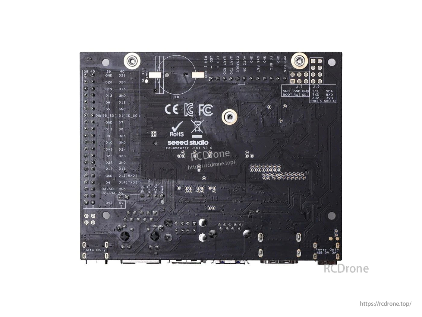 reComputer J101 Mini Extension Board for Jetson Nano – HDMI 2.0, GbE, USB 3.0/2.0, 2x CSI, M.2 Key E, microSD, 5V/3A
