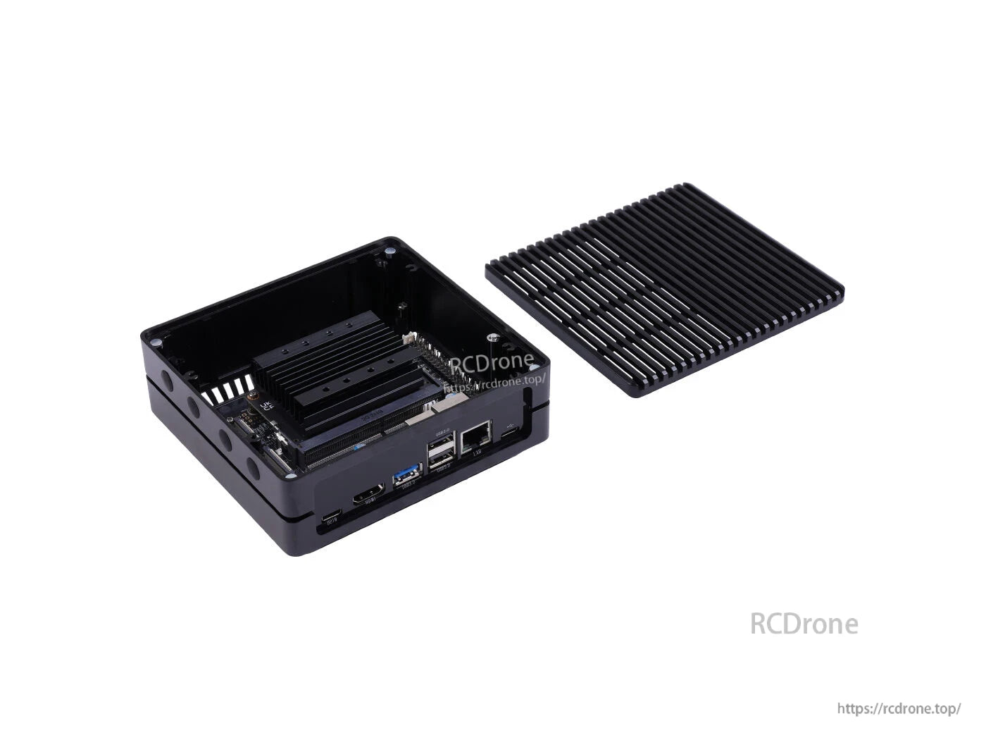 The reComputer J1010 is an edge AI device powered by NVIDIA Jetson Nano 4GB, offering 0.5 TOPS, HDMI, USB, dual CSI, M.2 Key E, and GbE for compact AI applications.