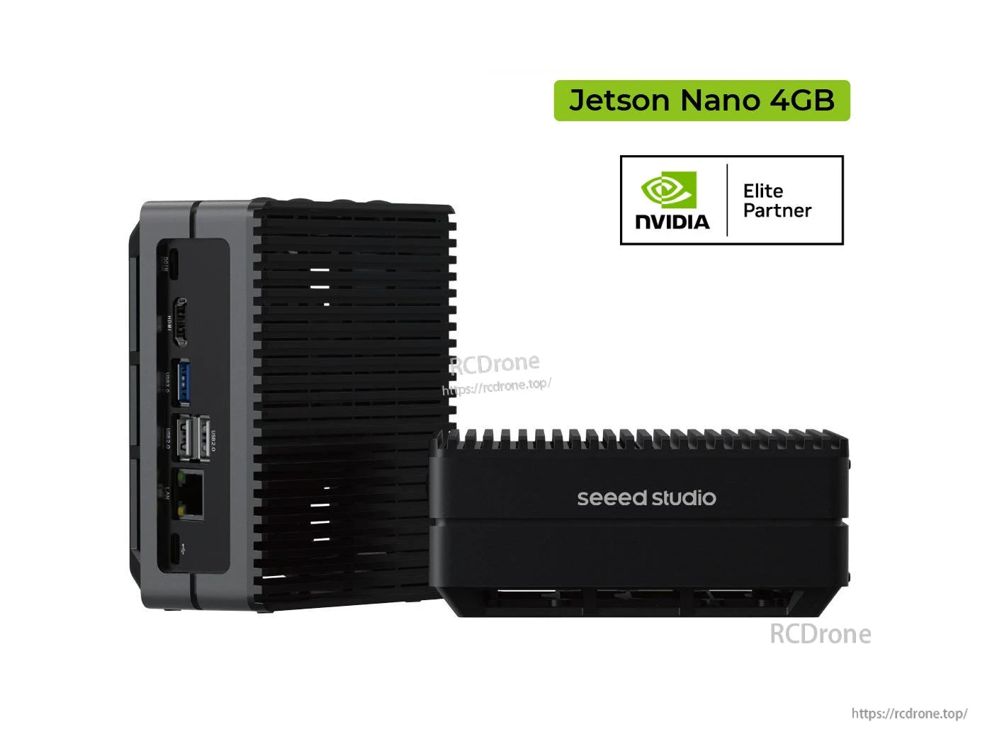 Jetson Nano 4GB: 0.5 TOPS AI, HDMI, USB, 2x CSI, M.2 Key E, GbE. Powered by NVIDIA, distributed by Seeed Studio, an NVIDIA Elite Partner.