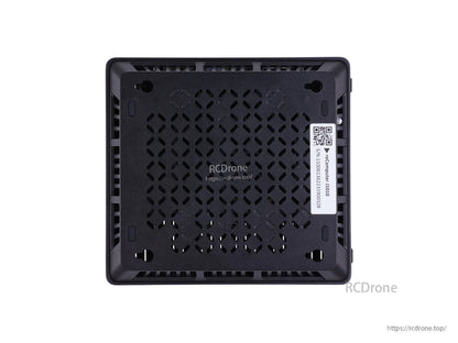 Compact Jetson Nano 4GB device with 0.5 TOPS, HDMI, USB, dual CSI, M.2 Key E, GbE, and QR-labeled serial number for AI and edge computing applications.