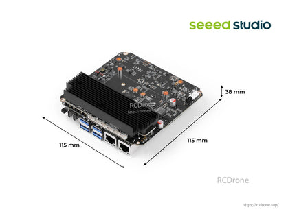 The reComputer Robotics J401 Carrier Board features 6x USB 3.2, dual Gigabit Ethernet, M.2 B/E/M slots, and supports JetPack 6.2 for AI and robotics applications.