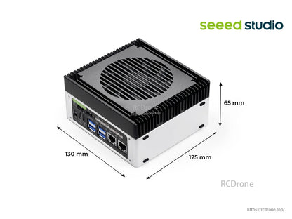 reComputer J4012: Jetson Orin NX 16GB, 157 TOPS AI performance, 6x USB 3.2, dual GbE, CAN, wide 19–54V input—ideal for edge AI and robotics applications.