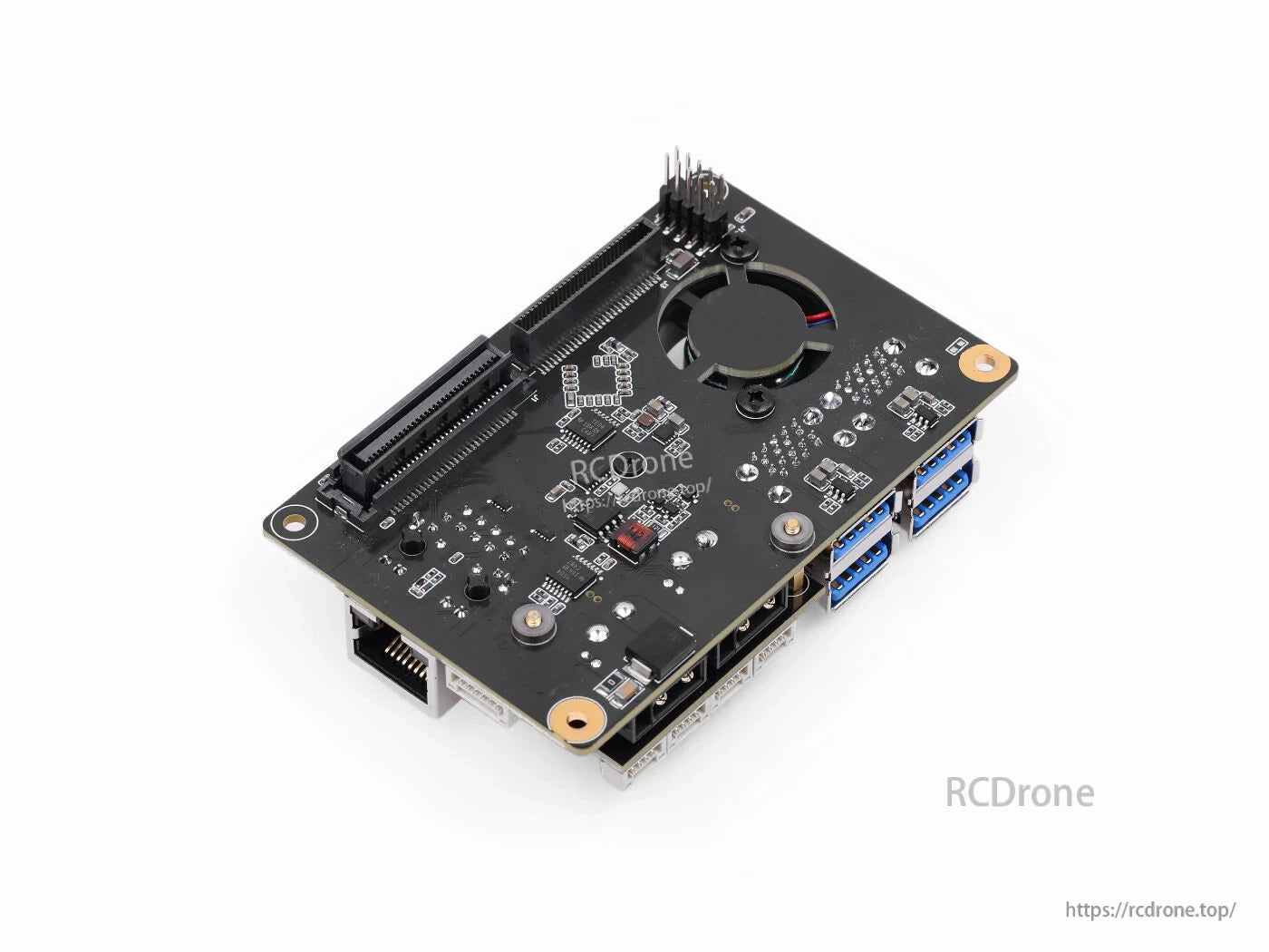 Compact reComputer Mini board for Jetson Orin Nano/NX with USB 3.0, Ethernet, CAN, I2C, SPI, and 48V (max 54V) support.