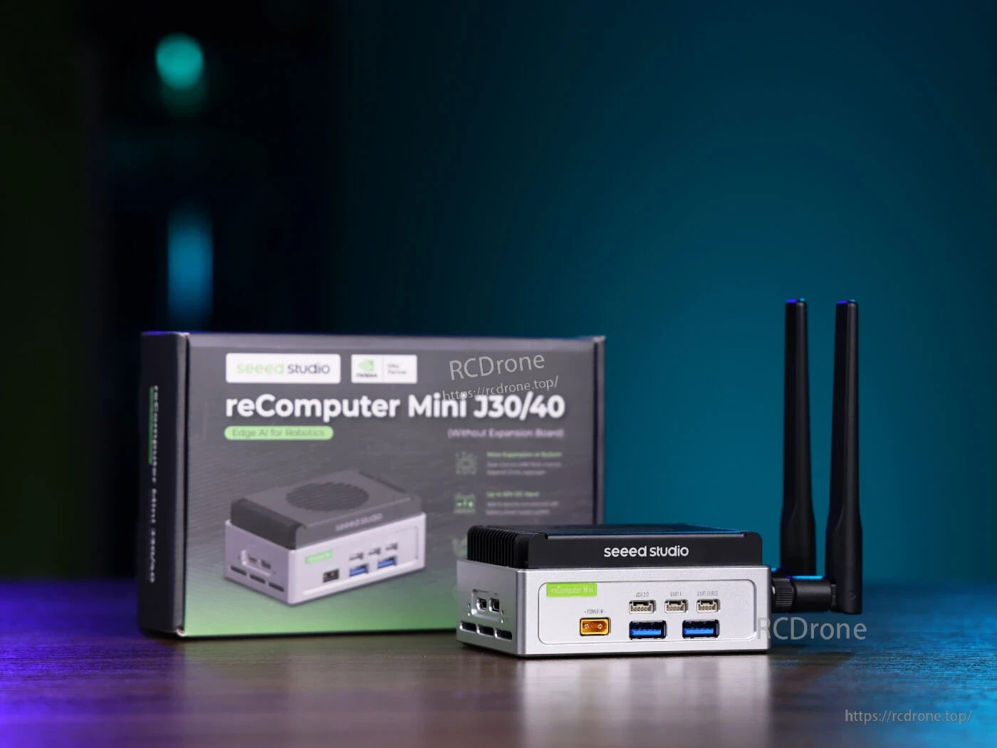 Compact Jetson Orin NX 16GB AI computer with 100 TOPS, 128GB NVMe storage; ideal for edge AI applications in drones and robotics.