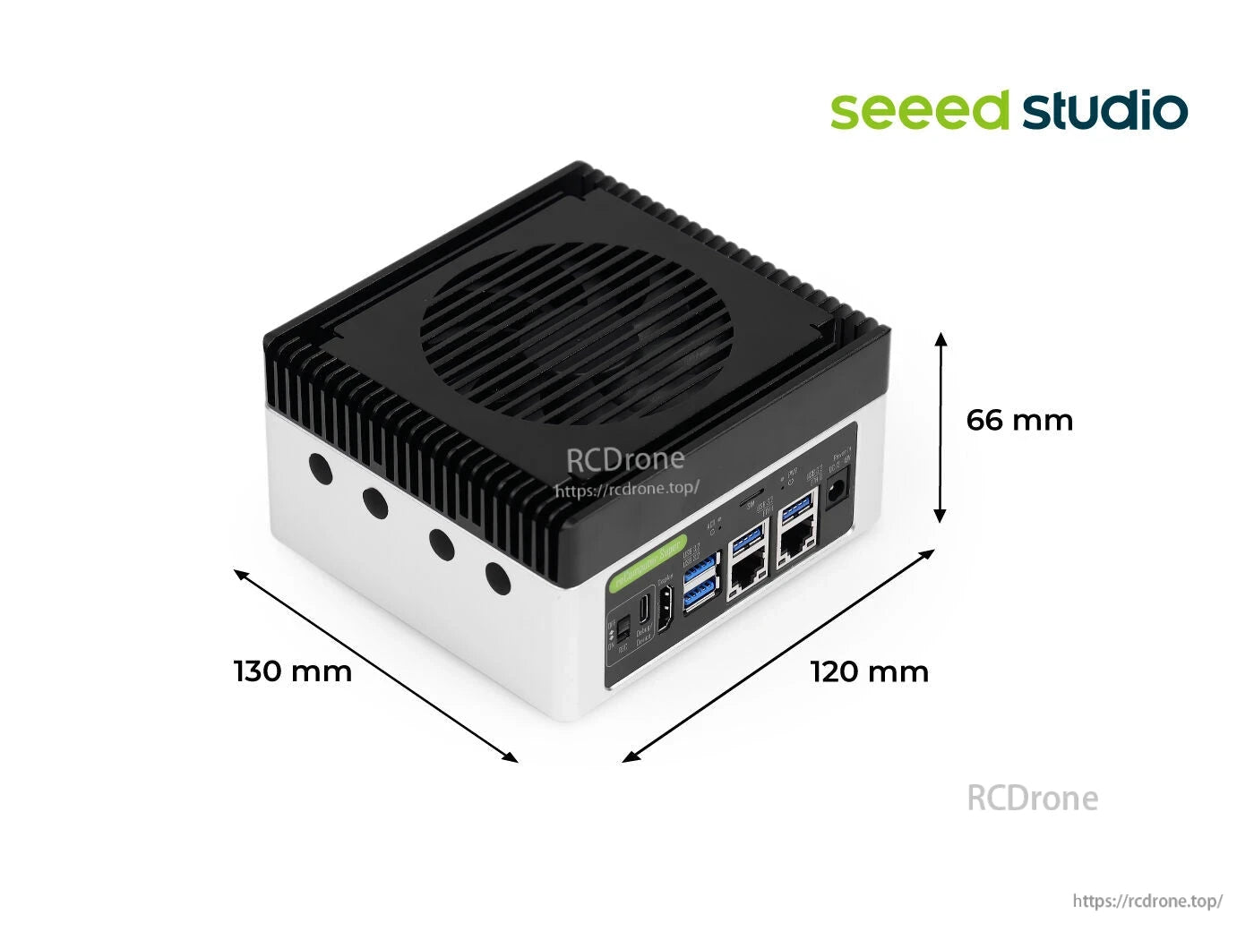 reComputer J4011: Jetson Orin NX 8GB, 117 TOPS, JetPack 6.2, 4x USB 3.2, 2x GbE—compact edge AI computer for high-performance applications.