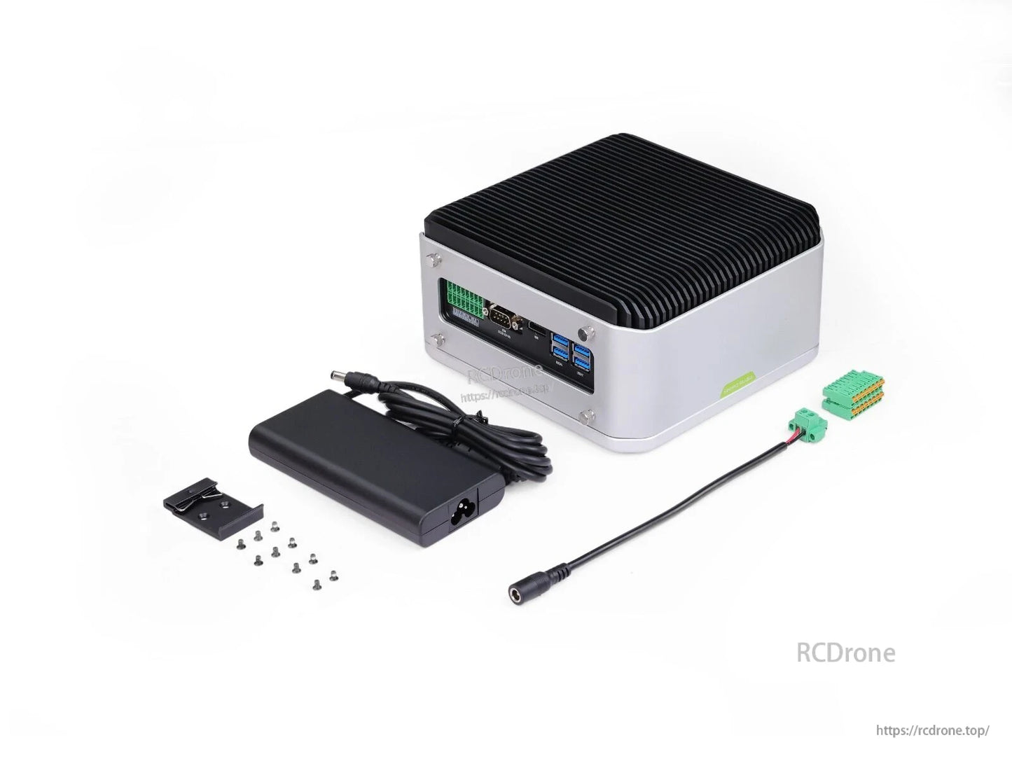 Industrial AI NVR server with Jetson Orin NX 16GB, 100 TOPS performance, 5x PoE ports, and 2x 2.5" drive bays for robust edge AI and video analytics.