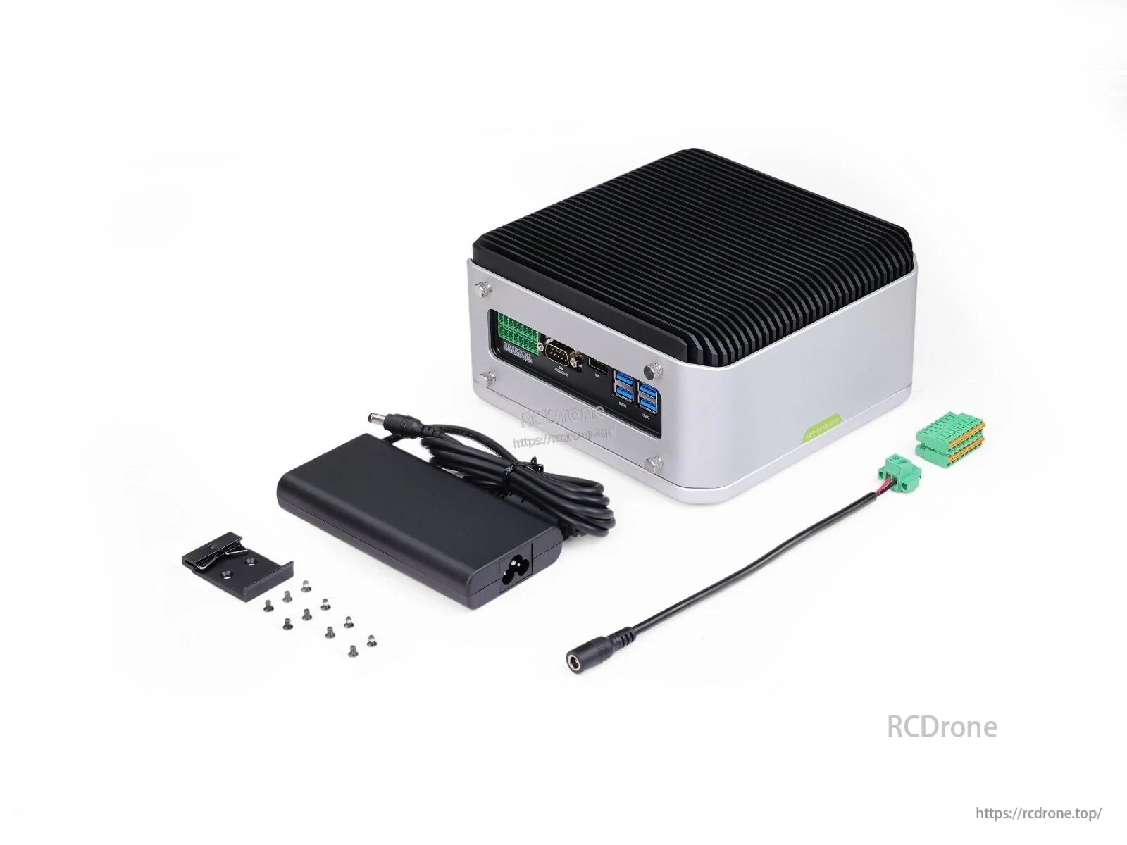 Industrial AI NVR server with Jetson Orin NX 16GB, 100 TOPS performance, 5x PoE ports, and 2x 2.5" drive bays for robust edge AI and video analytics.