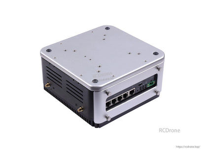 Industrial NVR server powered by Jetson Orin NX (16GB, 100 TOPS), featuring 5 PoE ports and 2x 2.5" bays for robust edge AI and video analytics.