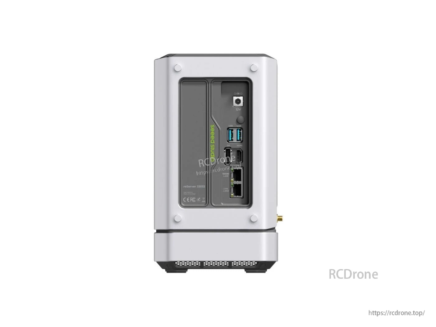 reServer J2032 AI NVR features Jetson Xavier NX, 16GB RAM, 256GB SSD, 2.5GbE, and supports 4G/5G/LoRaWAN for advanced edge AI and surveillance applications.