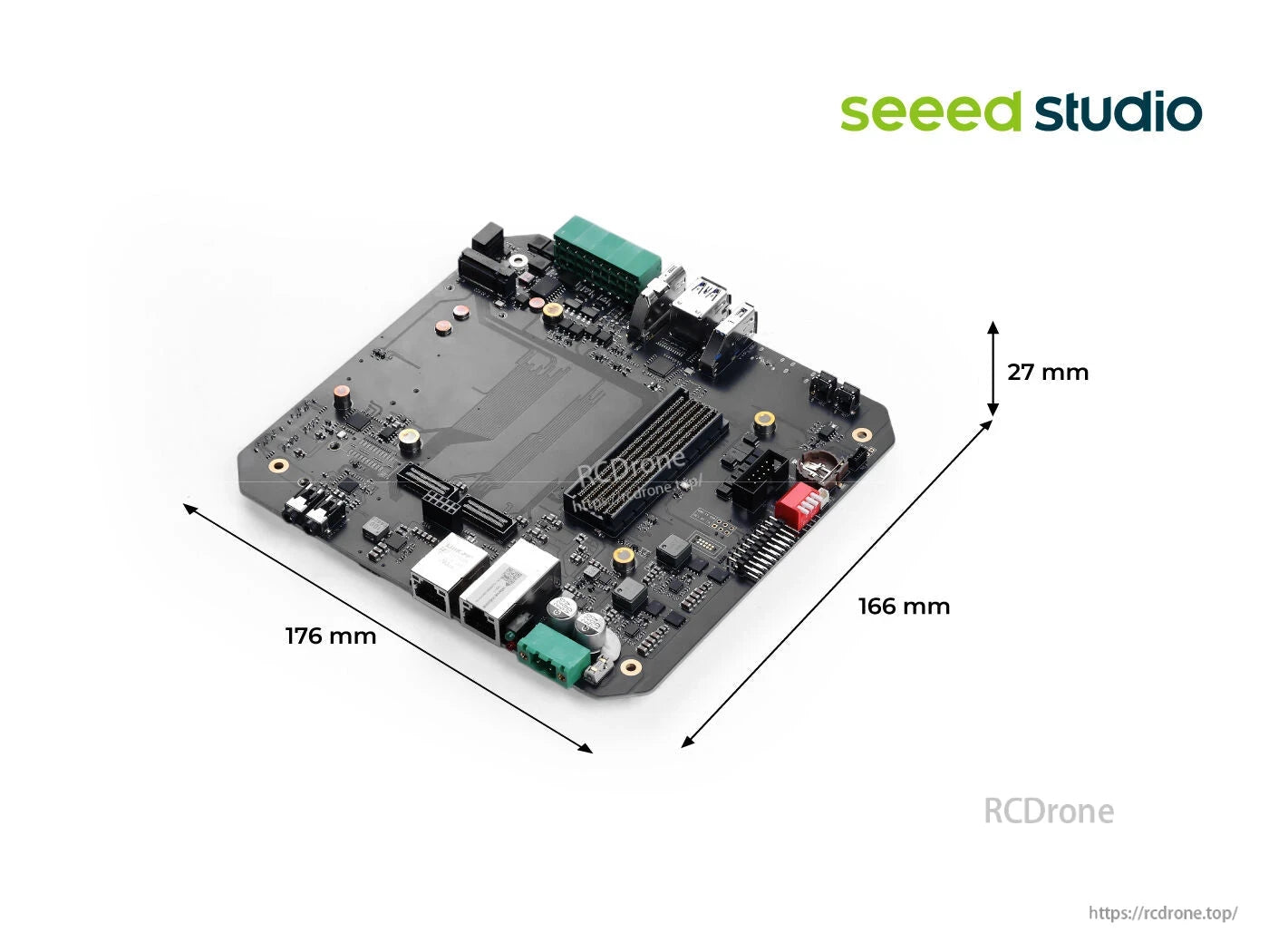 The reServer Industrial J501-Carrier board features 10GbE/GbE connectivity, USB 3.1, M.2 slots, SATA III, HDMI 2.1, and a power input range of 12-36V DC.