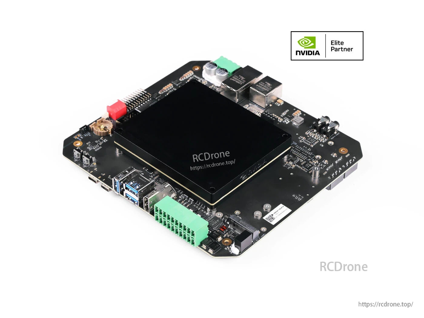 Jetson AGX Orin carrier board features 10GbE, USB 3.1, M.2, SATA III, and HDMI 2.1 for high-performance drone computing and connectivity.