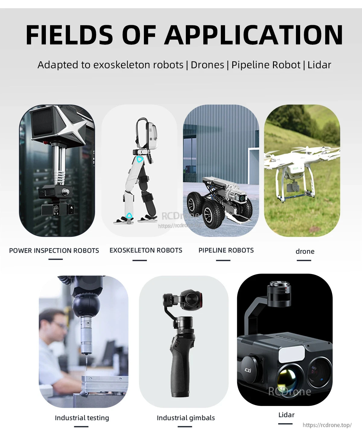 RMD-L-4005 Brushless DC Servo Motor, RMD-L-4005 servo motors are used in power inspection, exoskeletons, pipeline robots, drones, industrial testing, gimbals, and Lidar systems.