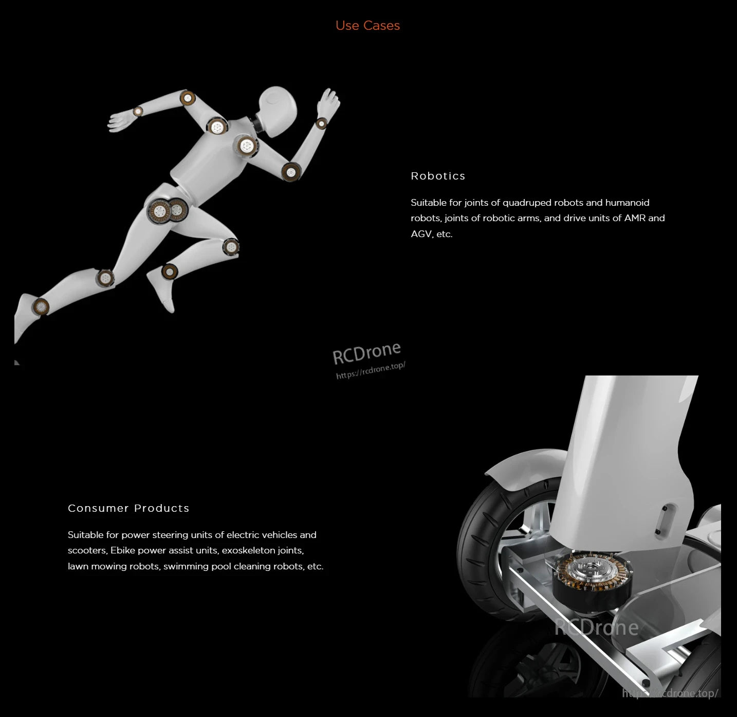 RobStride 05 Actuator Module, Actuator module for robotics and consumer products, suitable for robot joints, arms, vehicles, exoskeletons, and cleaning devices.
