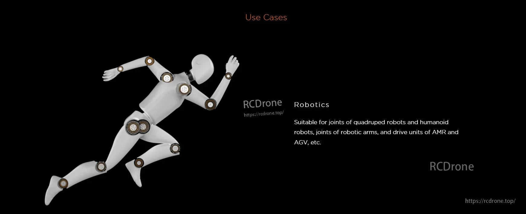 RobStride QDD Motor: compact, high-torque for robotics—quadruped, humanoid joints, arms, AMR, AGV units.