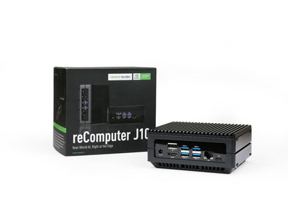 The reComputer J1020 is an Edge AI computer powered by Jetson Nano, featuring USB 3.0, HDMI, and DisplayPort for high-performance AI applications in compact form.