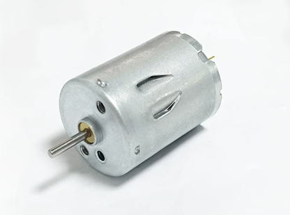 RS370 brushed DC motor front view with 2mm round shaft