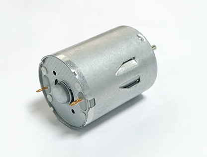RS370 brushed DC motor rear terminals and ventilated housing