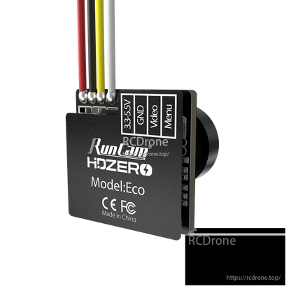 RunCam HDZero Eco Camera, The RunCam HDZero Eco is a lightweight 1.8g FPV camera with 720p 60FPS video and a 98° field of view, designed for Whoops drones.