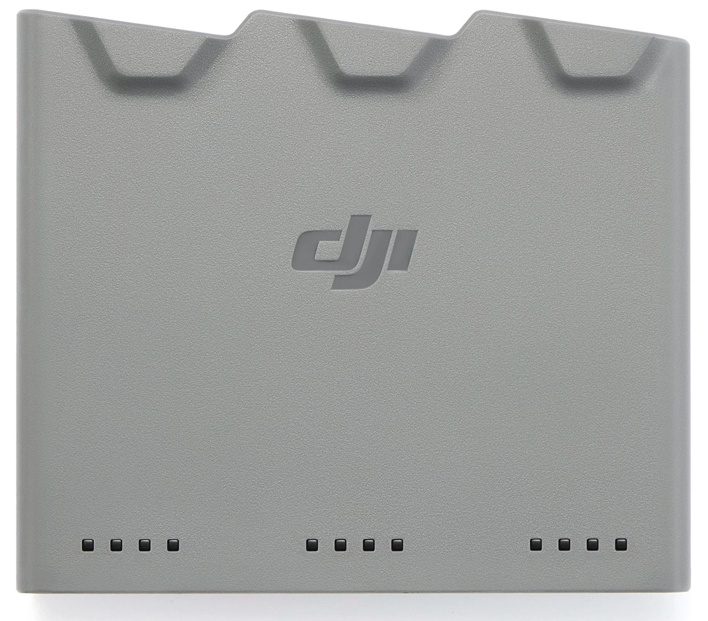 DJI Mini 5 Pro two-way charging hub with three battery bays and LED status indicator lights on the front