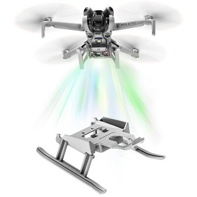STARTRC Landing Gear with LED Light for DJI Mini 4 Pro, Foldable Extension Skids, 20mm Height Increase, ABS, 60‑min Use