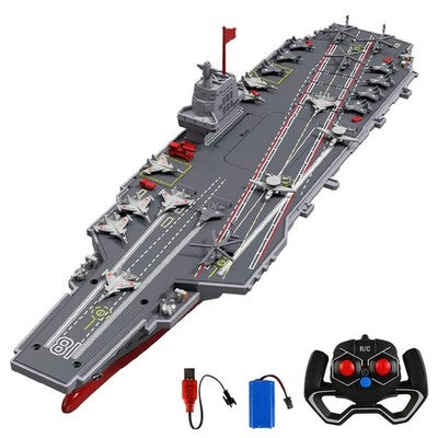 S19 RC Aircraft Carrier Warship Remote Control Boat & Ship, Dual Motor, 2.4G, 40cm DIY Kit, 30min Runtime, CE