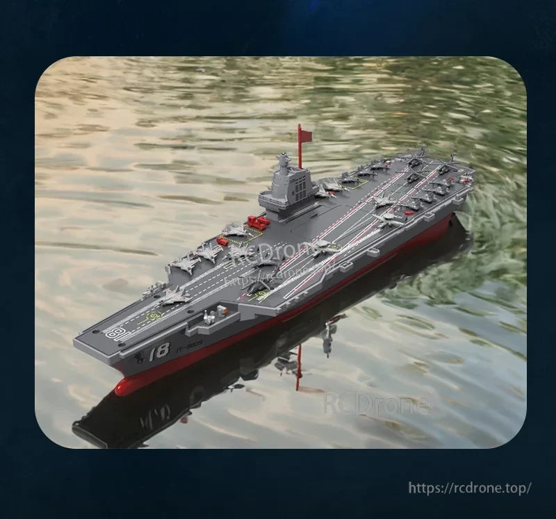 S19 RC Warship, Remote control warship with dual motors and propellers for strong propulsion, suitable for water play or display.