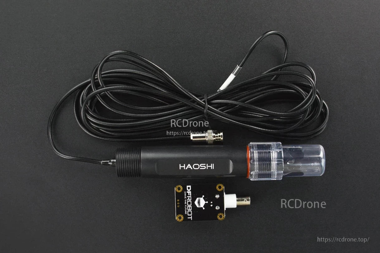 SEN0169-V2 pH Meter, Industrial pH probe for continuous operation, with ±0.1 pH accuracy, wide supply range, and plug-and-play design.