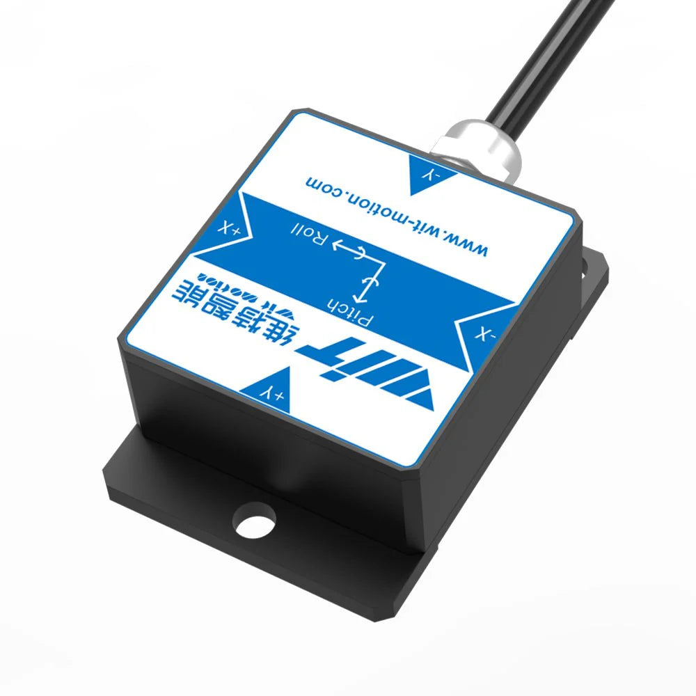 WitMotion dual-axis tilt sensor with 0.05° accuracy, IP67 rating, and RS232/RS485/TTL interfaces.