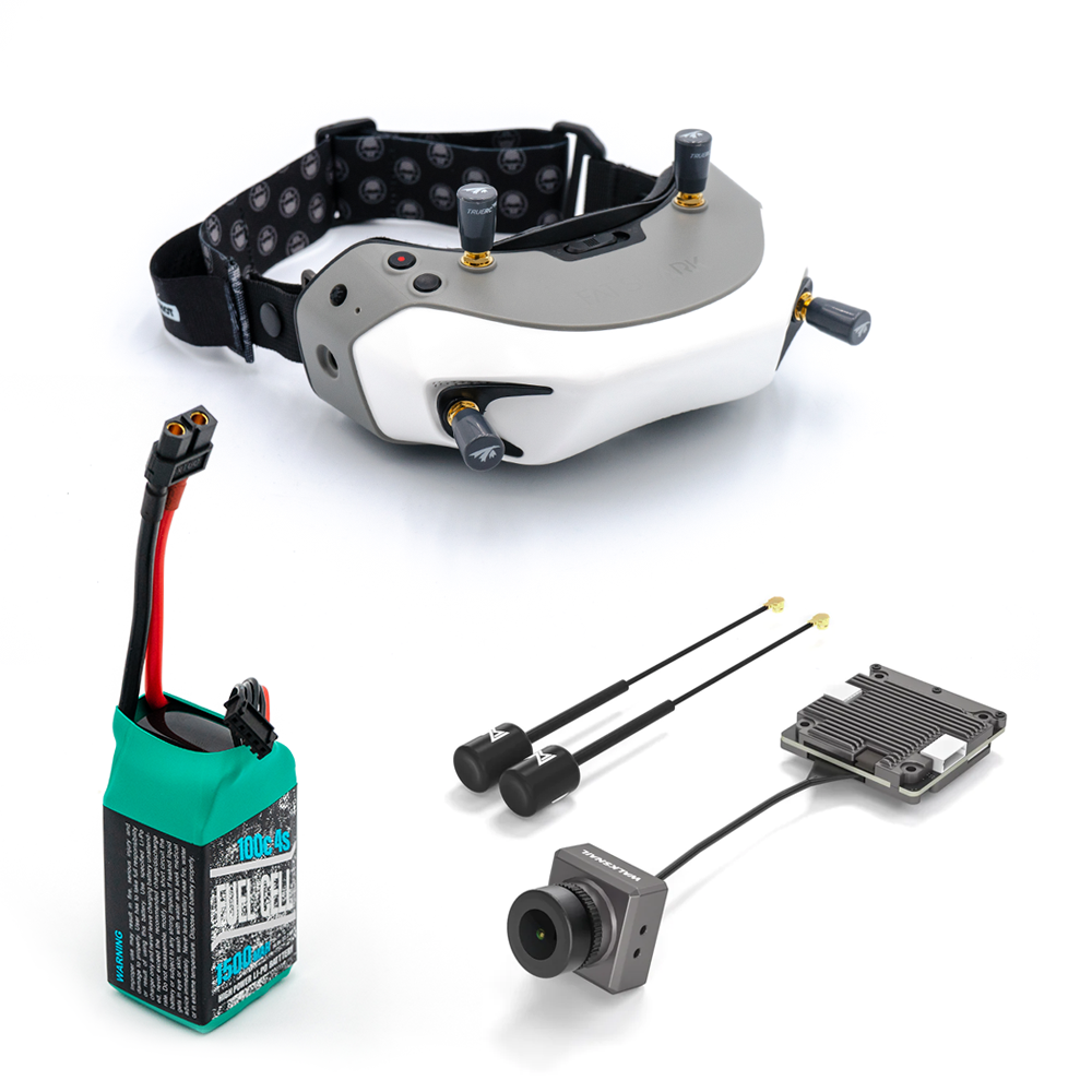 Fat Shark Dominator HD Goggle bundle with antennas, LiPo battery, FPV camera and video transmitter board