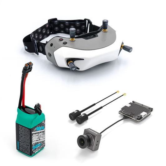 Fat Shark Dominator HD Goggle bundle with antennas, LiPo battery, FPV camera and video transmitter board