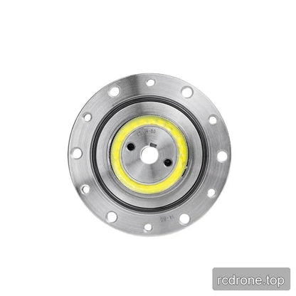 Straight-on face view of the SITO DRIVE CS-14-II reducer with circular mounting pattern, yellow ring, and central bore.