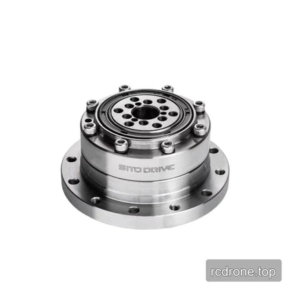 Elevated rear view of the SITO DRIVE CS-14-II reducer with bolted upper plate, central opening, and mounting flange.