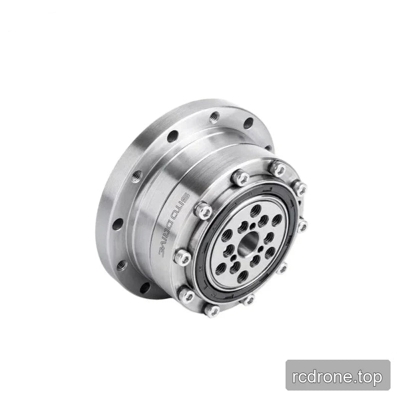 Rear angled view of the SITO DRIVE CS-17-I reducer showing a bolted circular plate with multiple threaded holes.