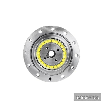 Straight-on front view of the SITO DRIVE CS-20-II reducer with circular mounting holes, center bore, and yellow ring.