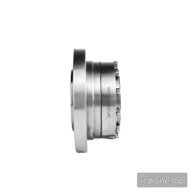 Side profile of the SITO DRIVE CS-20-II reducer showing its stepped cylindrical housing, flange, and perimeter bolts.