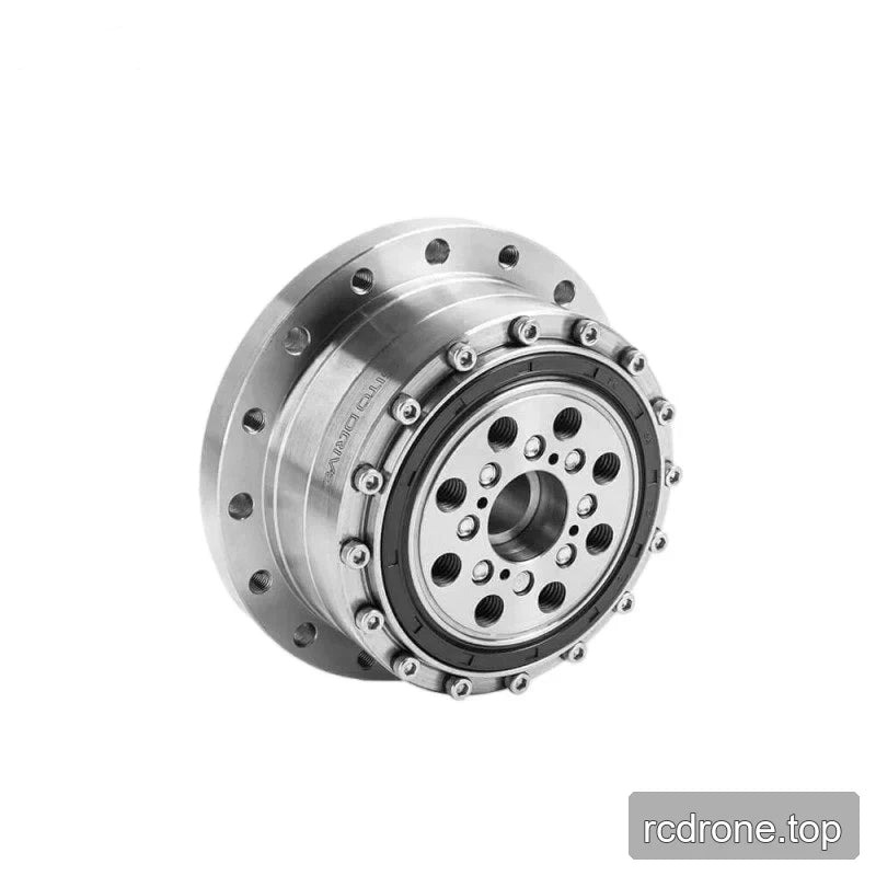 Rear three-quarter view of the SITO DRIVE CS-25-II reducer showing the bolted circular rear plate and central bore.