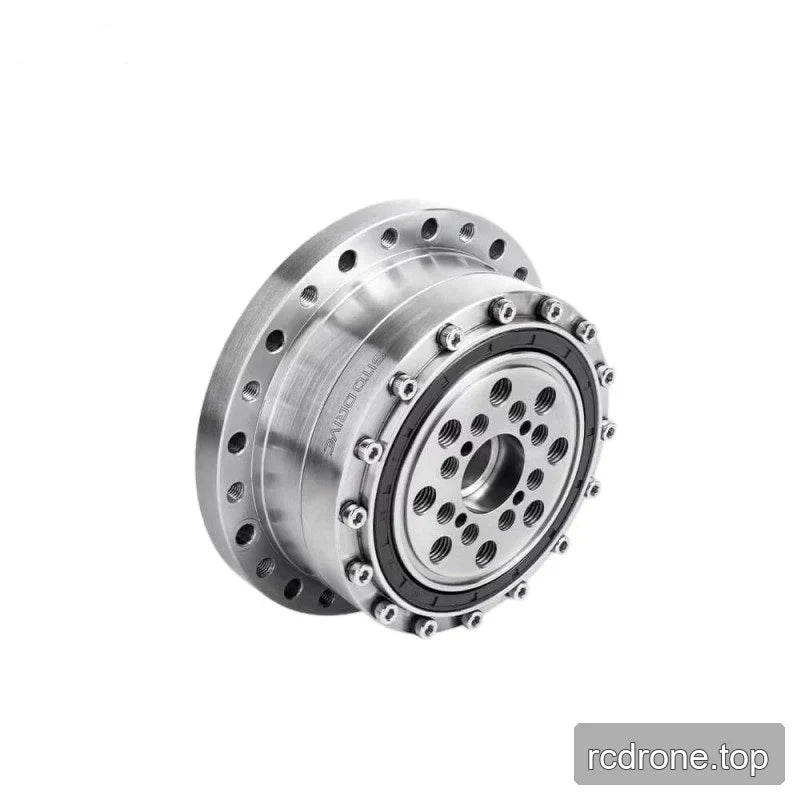 Rear three-quarter view of the SITO DRIVE CS-32-I reducer showing its bolted rear plate and multiple threaded holes.