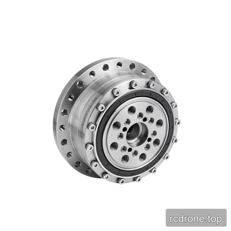 Angled rear view of the SITO DRIVE CS-32-II reducer showing the black seal ring, bolted cover, and threaded holes.