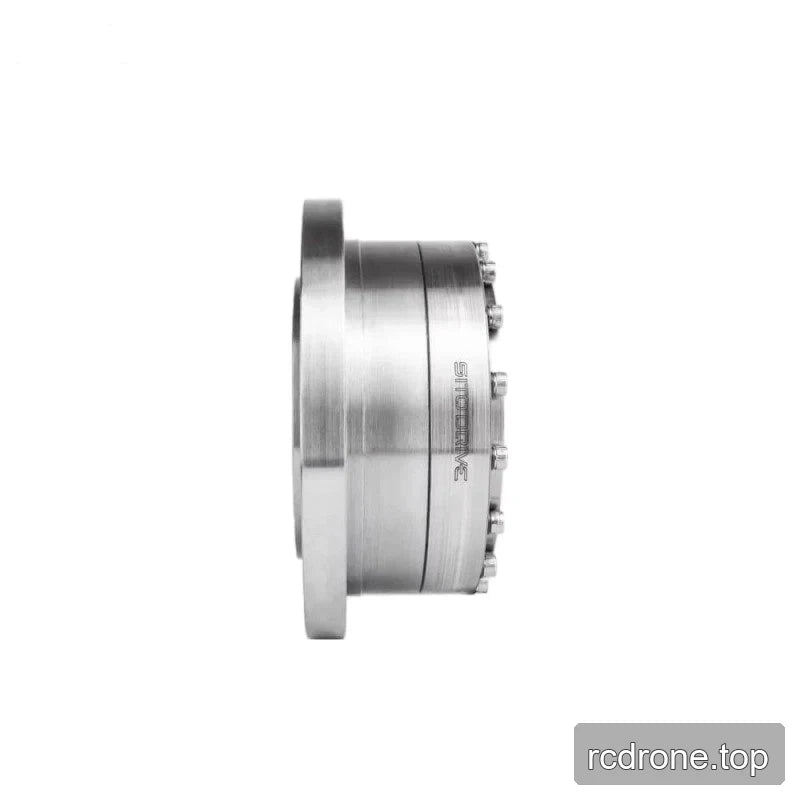 Side profile of the SITO DRIVE CS-32-II reducer showing its cylindrical metal housing, flange thickness, and perimeter bolts.